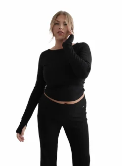 ease ribbed long sleeve top