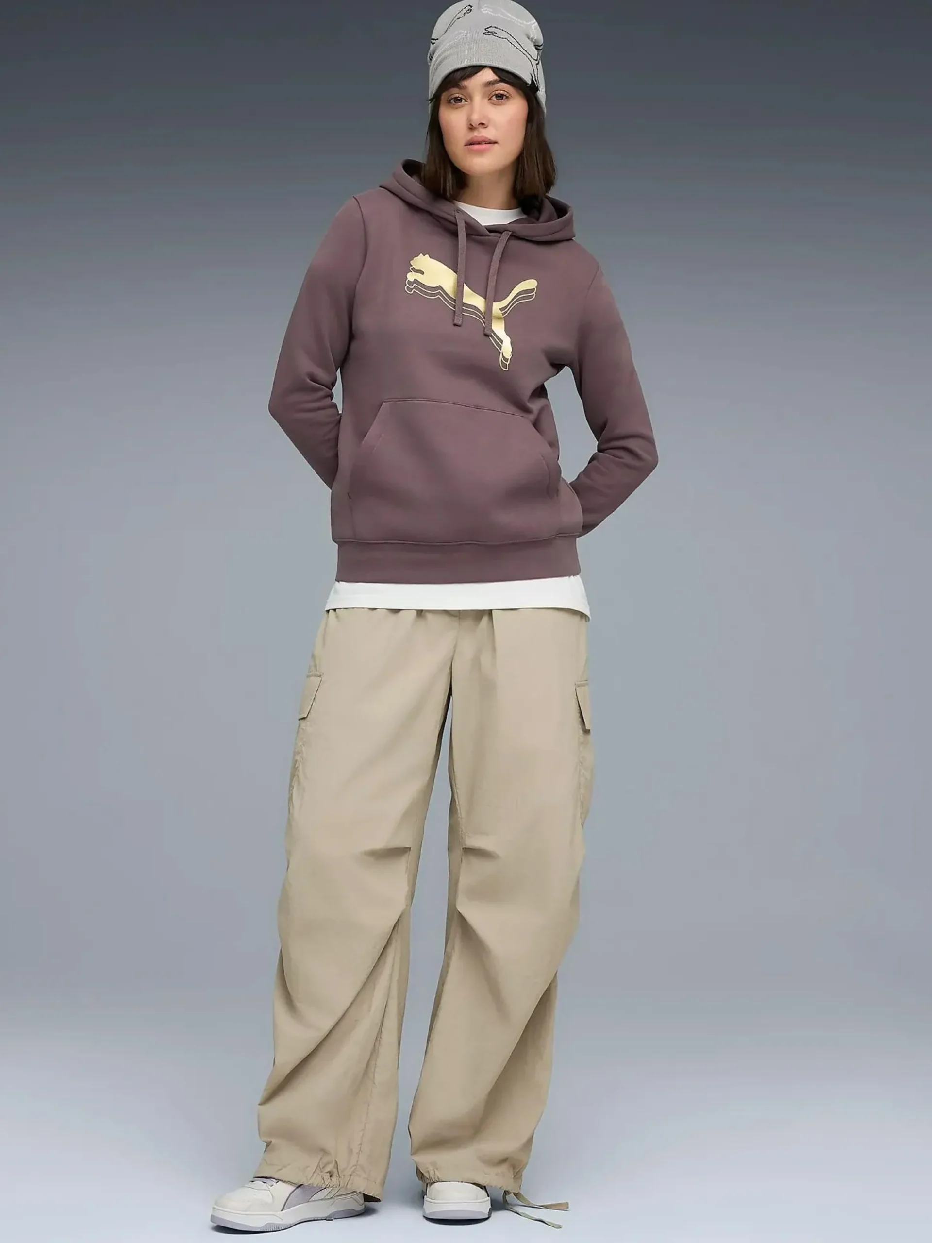 ess metallic hoodie w