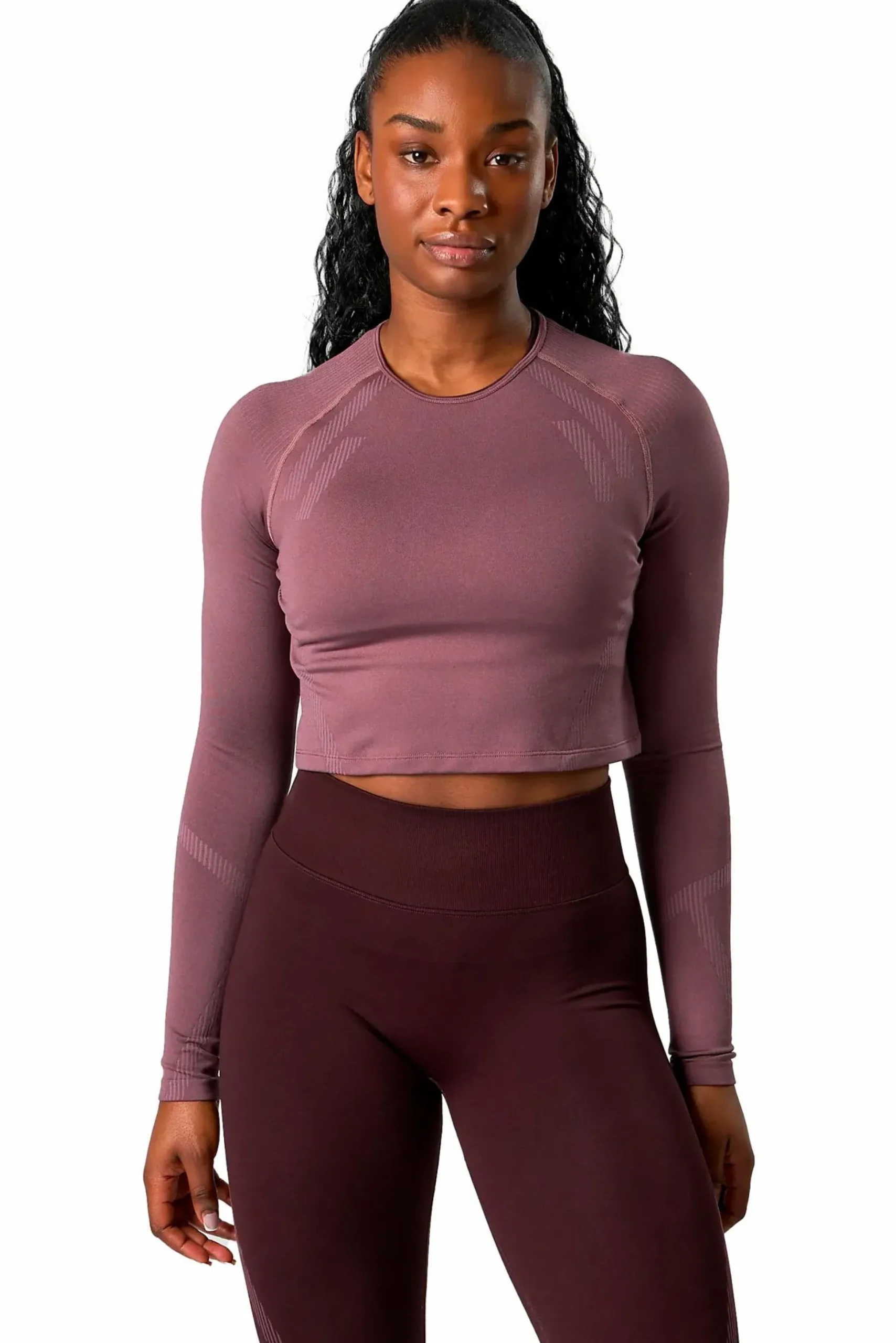 impact seamless ls crop top