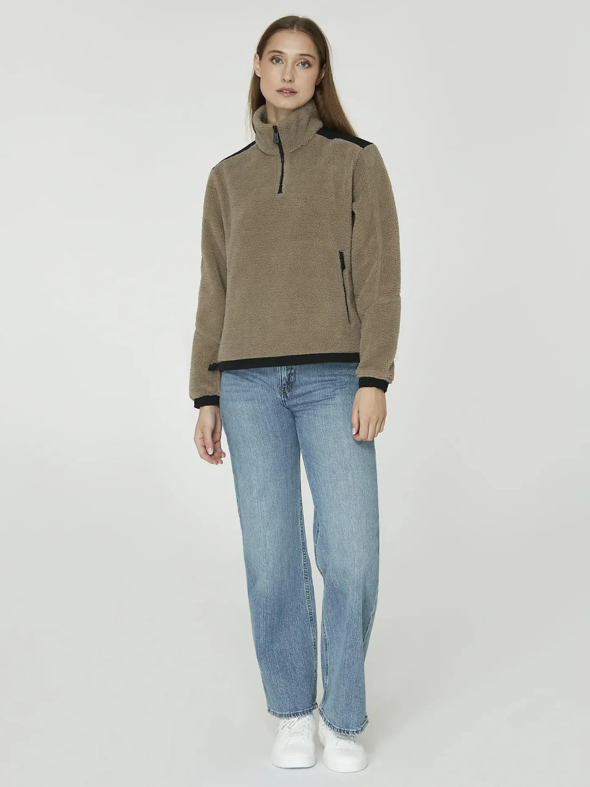 w gale pile half zip